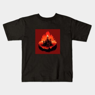 Illustration of Moscow in fire Kids T-Shirt